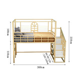 ロフトベッド　滑り台　ステップ　金属　落下防止　ガード　ベッド下収納 遊び場　おしゃれ　ブラック　ホワイト　カスタマイズ可能　metamall
