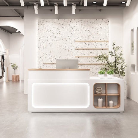 受付カウンター 受付台   レジカウンター カウンター オフィス受付 LED付き　ロック付き　キーボードトレイ   配線穴付き   JDT-422-05-KC