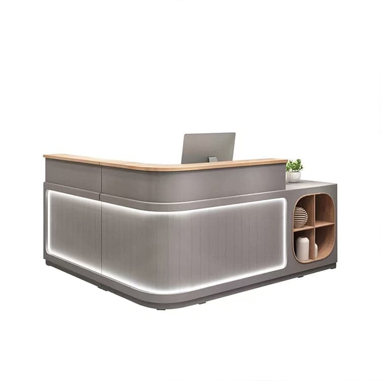 受付カウンター 受付台   レジカウンター カウンター オフィス受付 LED付き　ロック付き　キーボードトレイ   配線穴付き   JDT-422-05-KC