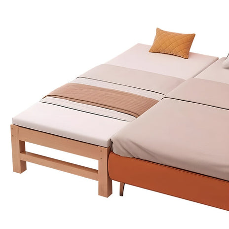 延長ベッド　プラスベッド　継ぎ足し　天然木　ケヤキ材　シンプル　快適　子供用　ナチュラル　カスタマイズ可能　metamall