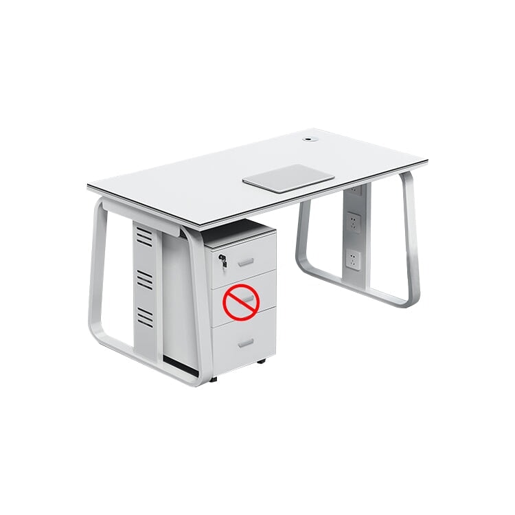 オフィスデスク　メラミン化粧板　スチール脚　ロの字脚　配線ダクト　錠付き　シリンダー錠　サイドワゴン　デスクトップパネル　プラパート　ホワイト　カスタマイズ可能　metamall