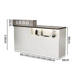 受付カウンター　レジカウンター　受付台　店舗カウンター　シリンダー錠付き　引き出し付き　収納機能　木製　シンプルモダン　ホワイト　マーブル　カスタマイズ可能　JDT-S012