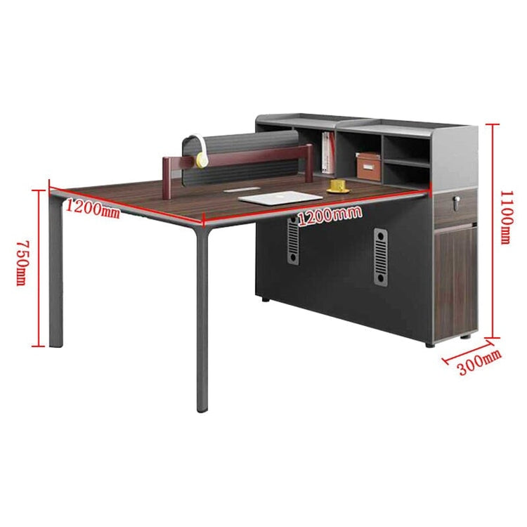 オフィスデスク　サイドキャビネット　デスクトップラック　デスクトップパネル　メラミン化粧板　PC用通気口　アルミ合金脚　ダイヤル錠　ウォルナット　カスタマイズ可能　metamall