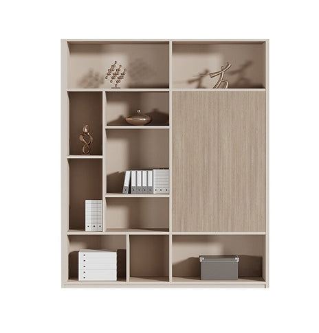 多段式キャビネット　オフィスキャビネット　ファイリングキャビネット　木製書庫　書類整理棚　メラミン化粧板　湿気に強い　長持ちしやすい　台輪付き　分類収納　ナチュラルテイスト　ベージュ　カスタマイズ可能　CWG-M034