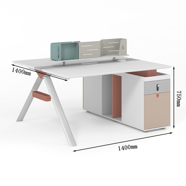 オフィスデスク　フリーアドレスデスク　多人数対応　外付け電源ボタン　メラミン化粧板　サイドキャビネット　ダイヤル錠　冷却ファン　デスクトップパネル　ホワイト　カスタマイズ可能　metamall