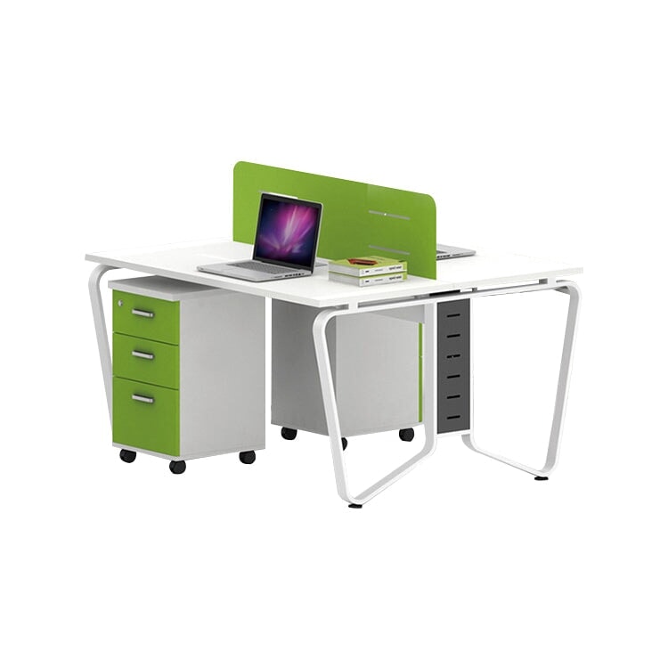 オフィスデスク　スチール脚　メラミン化粧板　R面取り加工　サイドワゴン　キャスター付き　長持ちしやすい　オレンジ　カスタマイズ可能　metamall