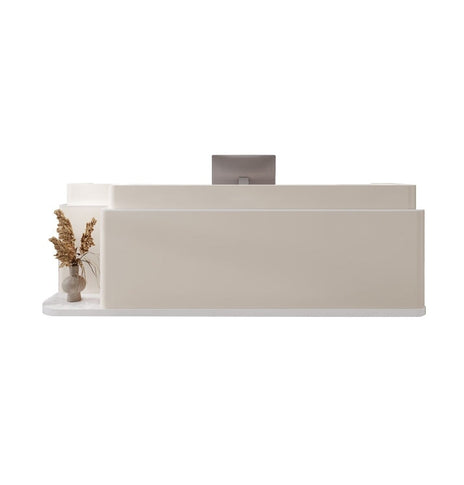 レジカウンター 高級　受付台　レジ台　焼付ワニス塗装　メラミン化粧板　無臭無害　分類収納　ホワイト　カスタマイズ可能　JDT-M053　metamall