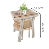 ガーデンテーブル　ガーデンセット　籐風家具　通気性　テーブル　チェア　デザイン性　爽やか　ウォールナット　HWZY-M053