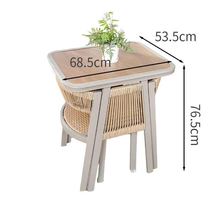 ガーデンテーブル　ガーデンセット　籐風家具　通気性　テーブル　チェア　デザイン性　爽やか　ウォールナット　HWZY-M053