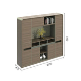 オフィスキャビネット　ファイリングキャビネット　木製書庫　書類整理棚　分類収納　シック　優しい木目調　ワニス塗装　ブラウン　カスタマイズ可能　CWG-M008　