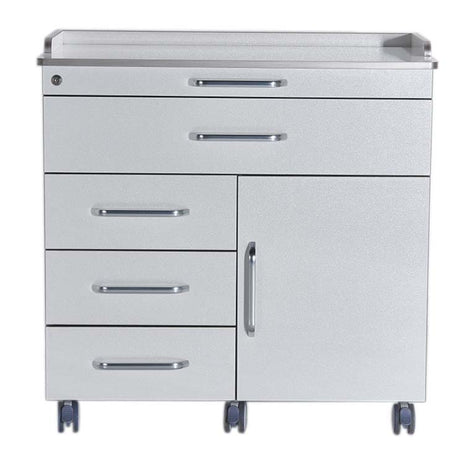 医療用キャビネット　歯科用ワゴン　おしゃれ　歯科医院　キャスター付き　引出し付き　ストッパー付き　ホワイト　ゴールド　カスタマイズ可能　metamall