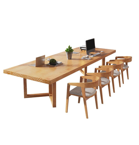 会議テーブル　ミーティングテーブル　会議机　ワークデスク　オフィスデスク　高耐荷重　天然木　ナチュラル　カスタマイズ可能　metamall