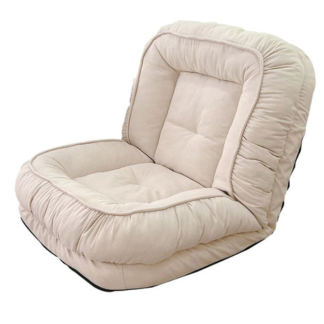 座椅子　クッション　ギア式リクライニング　高密度ウレタンフォーム　シリコンフィル　ゆったり座面　ヘたりにくい　ベージュ　metamall