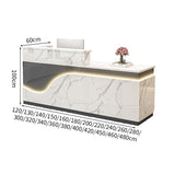 鏡面仕上げ　厚い天板　多様な収納　分類収納　大容量　配線穴キャップ　エコ板材　安全無臭　カウンター　受付台　受付カウンター　おしゃれ　モダン　高級感　ホワイト　カスタマイズ可能　JDT-K059　