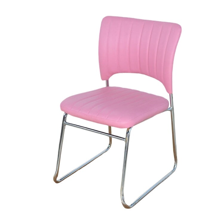 会議用椅子　ミーティングチェア　ワークチェア　ループ脚　スタッキング収納　シンプル　PVCレザー生地　スチールフレーム　プラパート　溶接連結　ブラック　カスタマイズ可能　BGY-M010