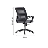 弧状背もたれ　フィット感　ランバーサポート　メッシュ　通気性　リクライニング　五本脚ベース　チェア　オフィスチェア　弾力性　反発力　快適　心地よい　ブラック　グレー　BGY-K-035   kaguyasu