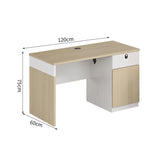 オフィスデスク　収納付きデスク　シンプルデスク　メラミン樹脂積層板　ダイヤル錠　厚天板　サイドキャビネット　コードスリット　配線孔　BGZ-T182