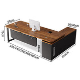 社長デスク　エグゼクティブデスク　オフィスデスク　エコ素材　Ｒ加工　配線孔付き　幕板付き　通気孔付き サイドキャビネット　オープン収納　LBZ-S012