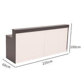 モダン　シンプル　明るい　受付カウンター　受付台　収納　引き出し　扉付き　LEDライト　配線孔　JDT-2214