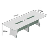 会議テーブル　ミーティングテーブル　ハの字構造　パネル脚　配線孔　エッジバンド　多人数対応　ホワイト　カスタマイズ可能　HYZ-M013　