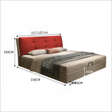 ベッド　寝具　収納ベッド　ミニマルデザイン　ホワイトグースダウン　すのこ　ナッパトップレザー　カスタマイズ可能　BED-S056