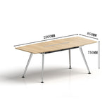 会議テーブル　ミーティングテーブル 会議用　スチールフレーム　ステンレス鋼　ハの字構造　広い下肢空間　スタイリッシュ　配線孔　シャープなエッジ　プラパート　ホワイト　HYZ-M032