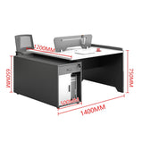 オフィスデスク　様々な空間に合わせやすい　サイドキャビネット　錠付き　シリンダー錠　メラミン化粧板　MDF　デスクトップパネル　配線孔　ブラック　カスタマイズ可能　BGZ-M008　