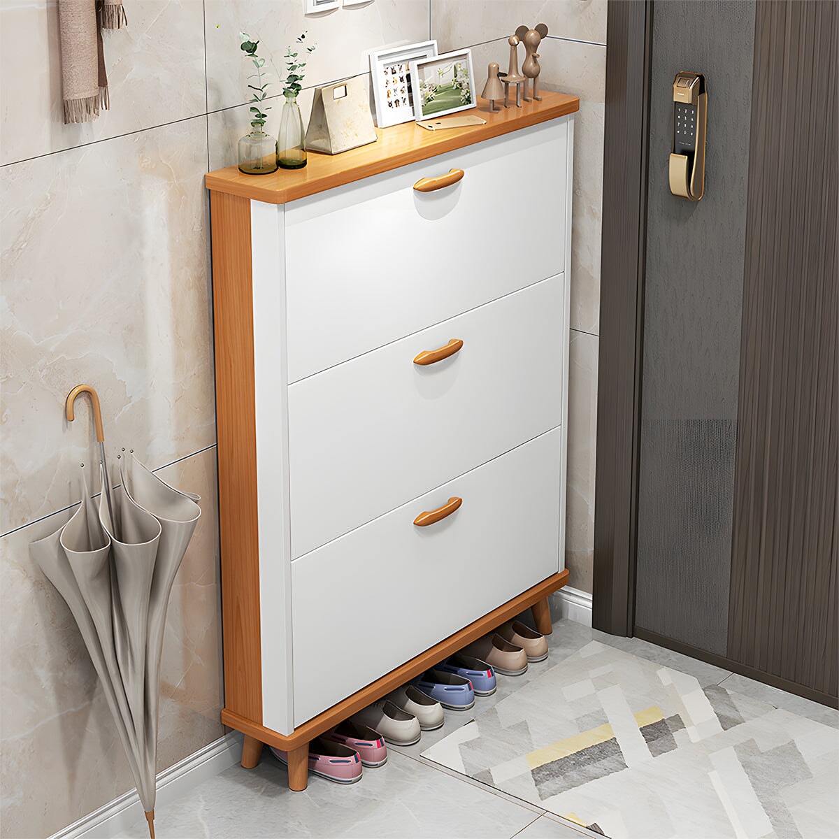 シューズボックス　靴　収納　下駄箱　玄関用　分類収納　コンパクト　XG-M034　metamall