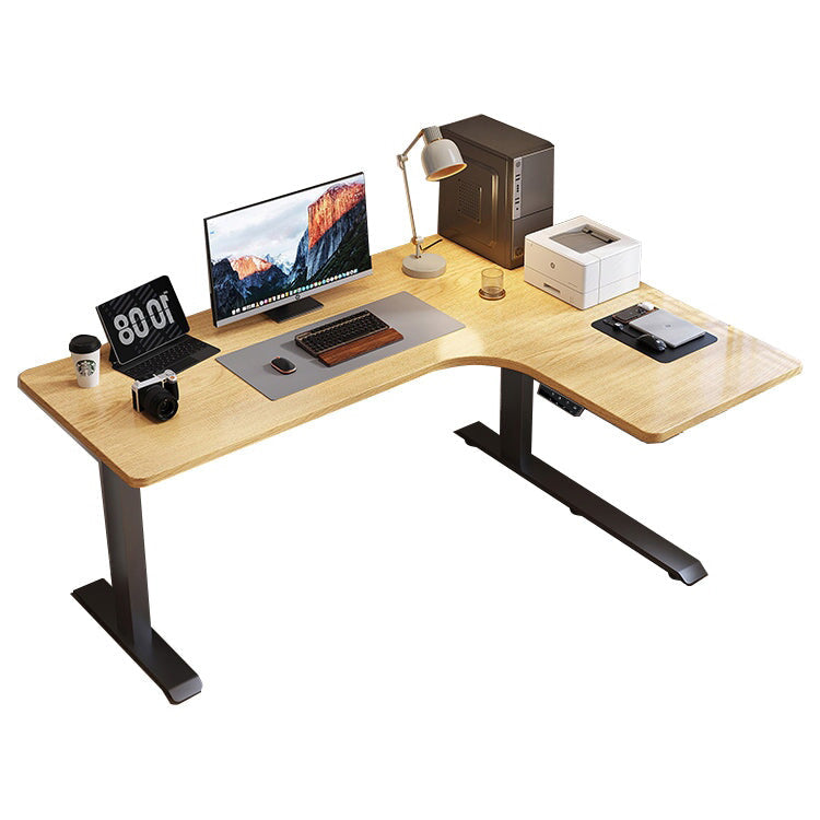 昇降 式 テーブル　デスク　昇降デスク　パソコンデスク　作業用　電動　Ｌ字型　ゆとり　エコ板材　操作簡単　メモリ　セーフティー機能　静音　角丸加工　配線穴　アジャスター　実用　便利　SJZ-M005