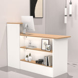 カウンター　受付カウンター　オープン収納　大容量　分類収納　おしゃれ　機能的　ホワイト　ナチュラル　JDT-2210