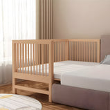 延長ベッド　拡張ベッド　継ぎ足し　ガード　天然木　ケヤキ材　はしご　シンプル　転落防止　子供用　ナチュラル　カスタマイズ可能　metamall