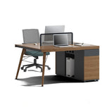 オフィスデスク　ナチュラルテイスト　天然木の脚　デスクトップパネル　高耐荷重　重厚感　ウォルナット　カスタマイズ可能　BGZ-M055