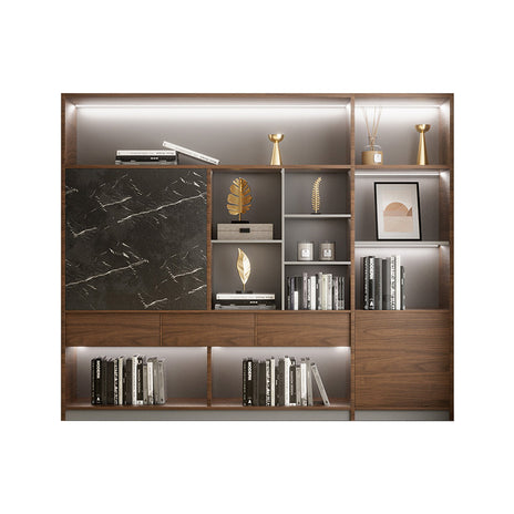 キャビネット　社長用キャビネット　本棚　大容量　エコ素材　オープン収納　蝶番　おしゃれ　木目調　SZ-SG-S01