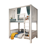 二段ベッド　子供用二段ベッド　寝具　強化された柱　落下防止ガード　はしご　引き出し付き　天然木　子ども用水性塗料　カスタマイズ可能　SCC-K024