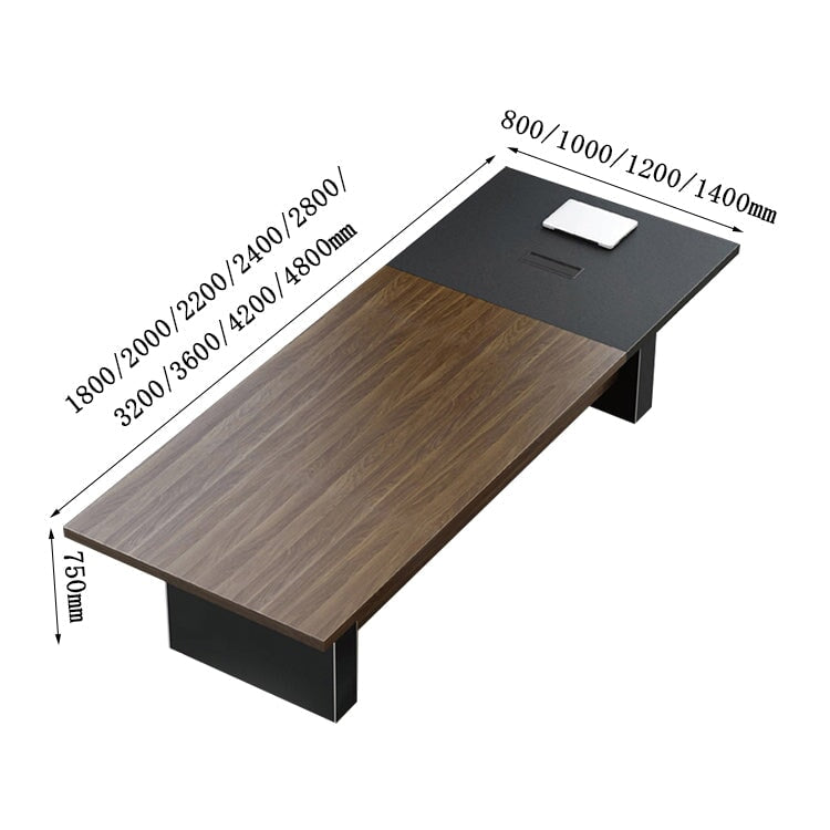 会議テーブル　ミーティングテーブル　ワークデスク　オフィスデスク　配線ボックス　ゆとり　高耐荷重　落ち着き　ウォールナット　metamall