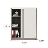 事務所用キャビネット　木製書庫　木製キャビネット　書庫　キャビネット　大容量収納スペース　スライドレール　エコ素材　シンプル　グレー　CWG-M-034