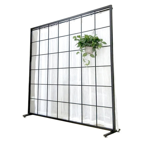 パーテーション　障子屏風　間仕切り　リビング　アイアン製　焼付塗装　三角構造の脚　シンプル　ホワイト　ブラック　カスタマイズ可能　BGGB-M-011