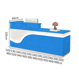 鏡面仕上げ　厚い天板　多様な収納　分類収納　大容量　配線穴キャップ　エコ板材　安全無臭　カウンター　受付台　受付カウンター　おしゃれ　モダン　高級感　ホワイト　カスタマイズ可能　JDT-K059　