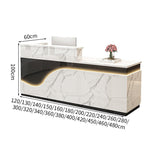 鏡面仕上げ　厚い天板　多様な収納　分類収納　大容量　配線穴キャップ　エコ板材　安全無臭　カウンター　受付台　受付カウンター　おしゃれ　モダン　高級感　ホワイト　カスタマイズ可能　JDT-K059　