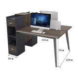 オフィスデスク　メラミン化粧板　サイドラック　可動棚板　デスクトップパネル　配信孔　長持ちしやすい　ブラウン　BGZ-M045