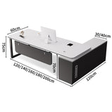 社長デスク　エグゼクティブデスク　オフィスデスク　エコ素材　Ｒ加工　配線孔付き　幕板付き　通気孔付き サイドキャビネット　オープン収納　LBZ-S012
