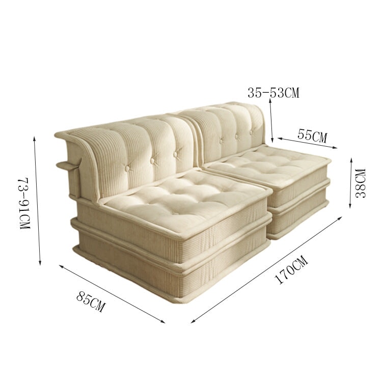 リビングソファ　ソファベッド　スタイル切り替え可能　コーデュロイ生地　高密度ウレタンフォーム　鋲打ちデザイン　Sバネ　ピンク　metamall