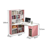 エコ板材　Ｒ仕上げ　Ｌ字型天板　多段式収納棚　機能的　デスク　パソコンデスク　作業用　コーナー設置　シンプル　簡素　実用　カスタマイズ可能　BGZ-K-164   