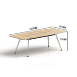 会議テーブル　ミーティングテーブル 会議用　スチールフレーム　ステンレス鋼　ハの字構造　広い下肢空間　スタイリッシュ　配線孔　シャープなエッジ　プラパート　ホワイト　HYZ-M032