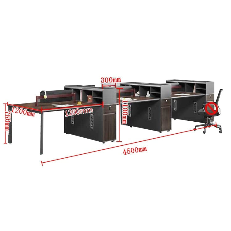 オフィスデスク　サイドキャビネット　デスクトップラック　デスクトップパネル　メラミン化粧板　PC用通気口　アルミ合金脚　ダイヤル錠　ウォルナット　カスタマイズ可能　metamall