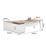 オフィス　社長机　社長デスク　経営者用　サイド収納スペース　広々　配線ボックス　シンプル　多機能　LBZ-K073