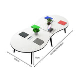 ミーティングテーブル　大型会議テーブル　オフィスデスク　丸い天板　スチール脚　ナチュラル　シンプル　カスタマイズ可能　HYZ-T004