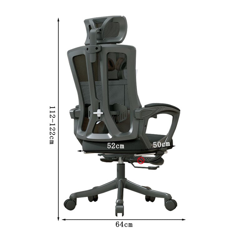 オフィスチェア　チェア　ワークチェア　作業用　オフィス用　ヘッドレスト　リクライニング　昇降　通気性　ラテックス　モダン　シンプル　洗練　ブラック　ホワイト　グレー　BGY-K015  