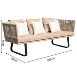 ガーデンソファ　ガーデンテーブル　屋外家具　籐風家具　ラタン風家具　人工ラタン　高密度ウレタンフォーム　PEラタン　カスタマイズ可能　HWZY-M-003