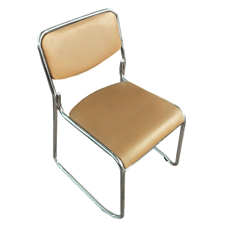 会議用椅子　ミーティングチェア　ワークチェア　ループ脚　スタッキング収納　シンプル　PVCレザー生地　スチールフレーム　プラパート　溶接連結　ブラック　カスタマイズ可能　BGY-M010